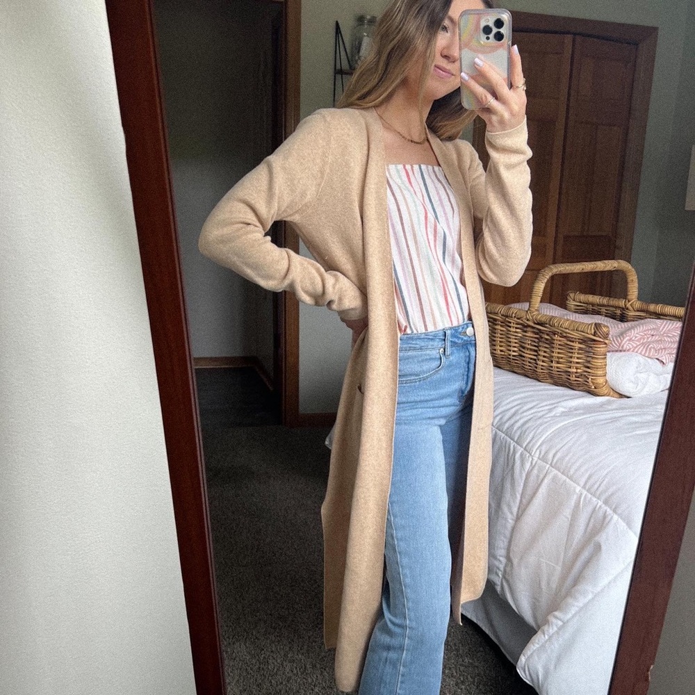 Tan cardigan